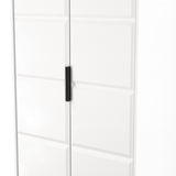 New York Tall 2 Door Double Wardrobe with Black Handles