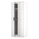 New York Tall 2 Door Double Wardrobe with Black Handles