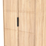 New York Tall 2 Door 2 Drawer Double Wardrobe with Black Handles