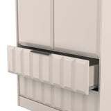 New York Tall 2 Door 2 Drawer Double Wardrobe with Black Handles