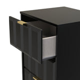 New York 5 Drawer Tall Bedside Table with Gold Handles