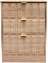 New York 3 Drawer Deep Midi Chest with Gold Handles
