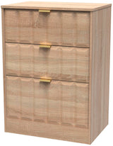 New York 3 Drawer Deep Midi Chest with Gold Handles