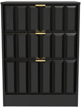 New York 3 Drawer Deep Midi Chest with Gold Handles