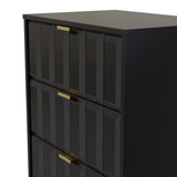 New York 3 Drawer Deep Midi Chest with Gold Handles