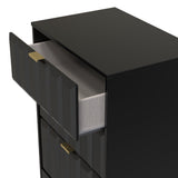 New York 3 Drawer Deep Midi Chest with Gold Handles