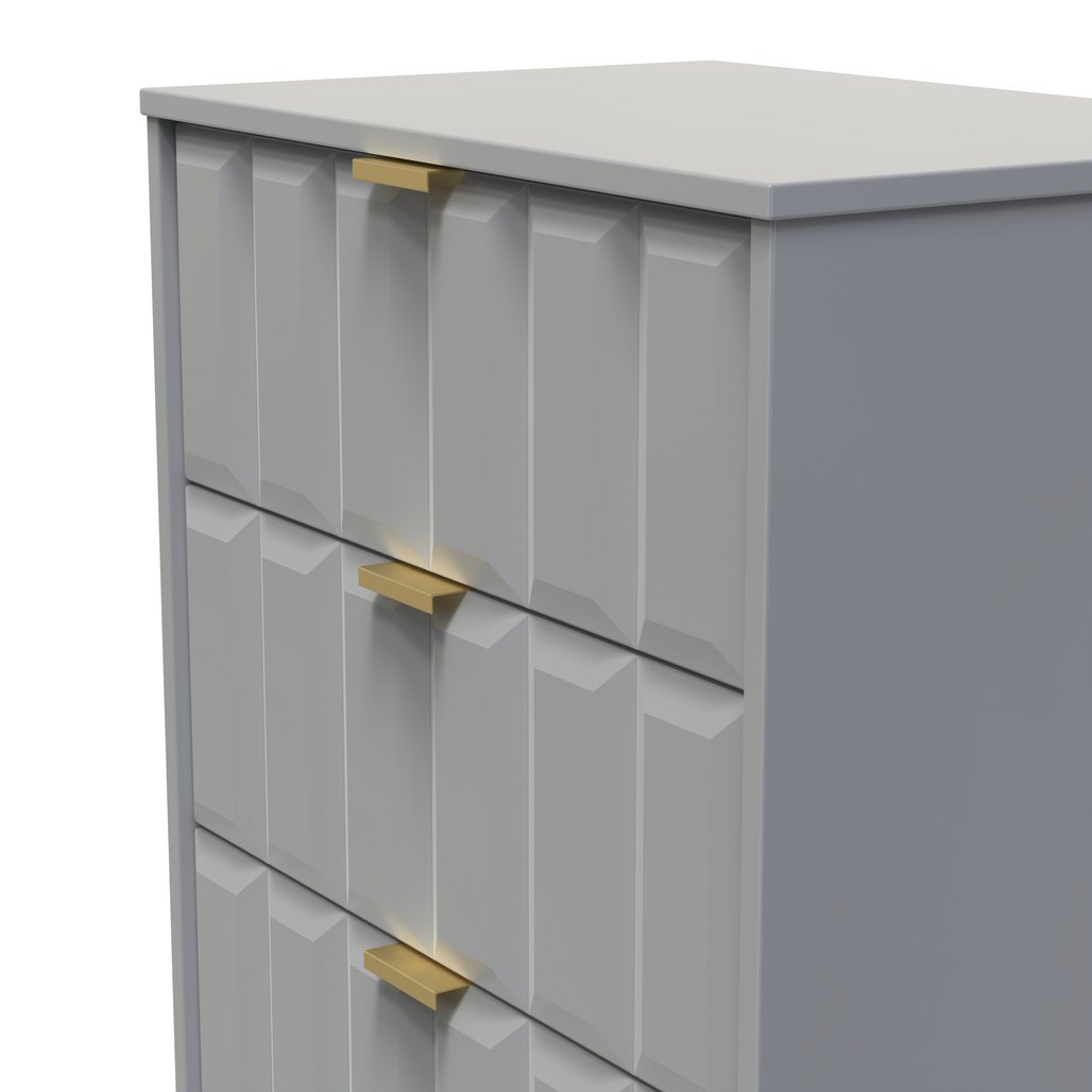 New York 3 Drawer Deep Midi Chest with Gold Handles