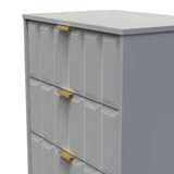 New York 3 Drawer Deep Midi Chest with Gold Handles