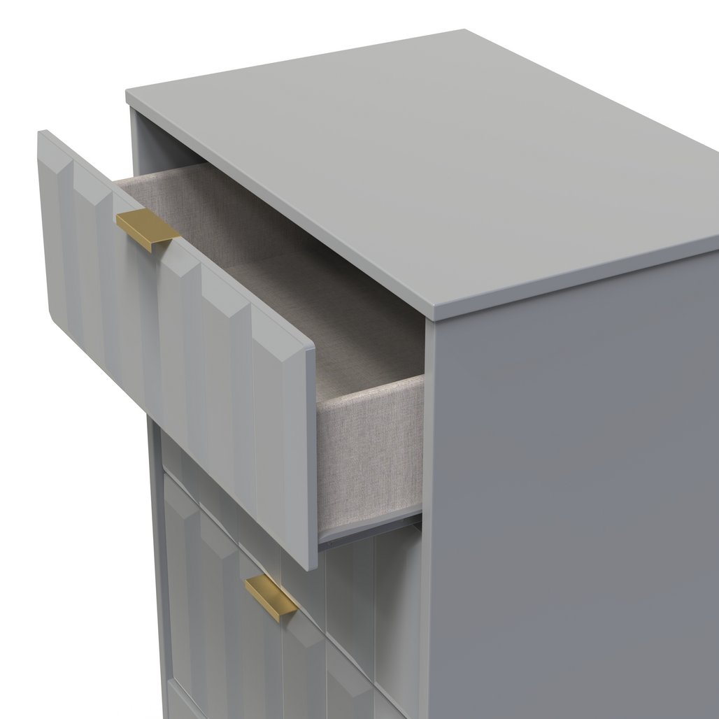 New York 3 Drawer Deep Midi Chest with Gold Handles