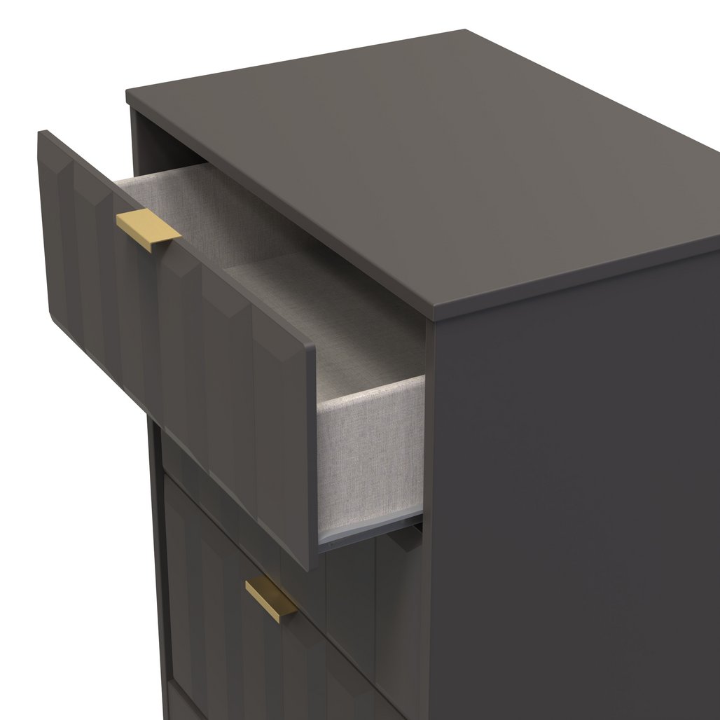 New York 3 Drawer Deep Midi Chest with Gold Handles