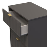 New York 3 Drawer Deep Midi Chest with Gold Handles