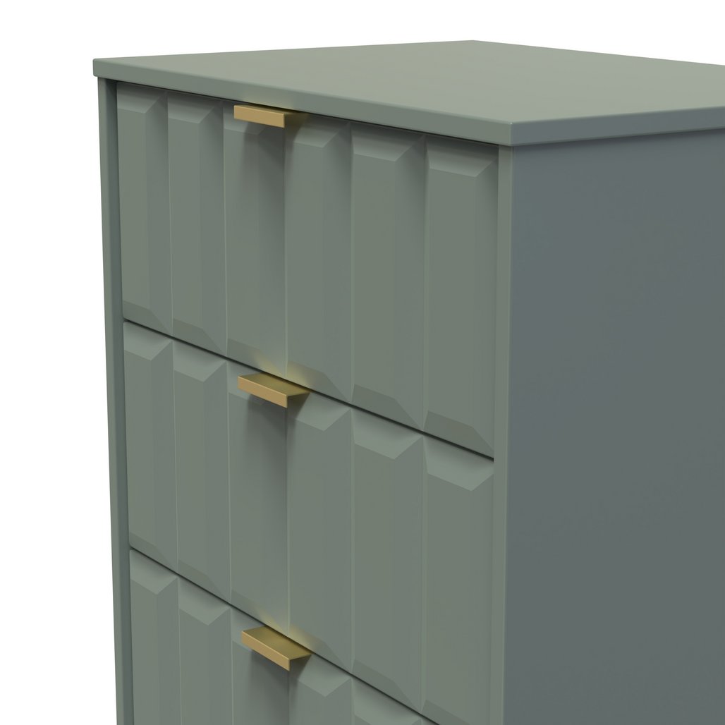 New York 3 Drawer Deep Midi Chest with Gold Handles