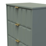 New York 3 Drawer Deep Midi Chest with Gold Handles