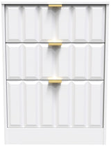 New York 3 Drawer Deep Midi Chest with Gold Handles
