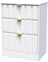New York 3 Drawer Deep Midi Chest with Gold Handles