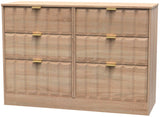 New York 6 Drawer Midi Chest with Gold Handles