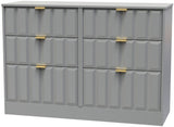 New York 6 Drawer Midi Chest with Gold Handles