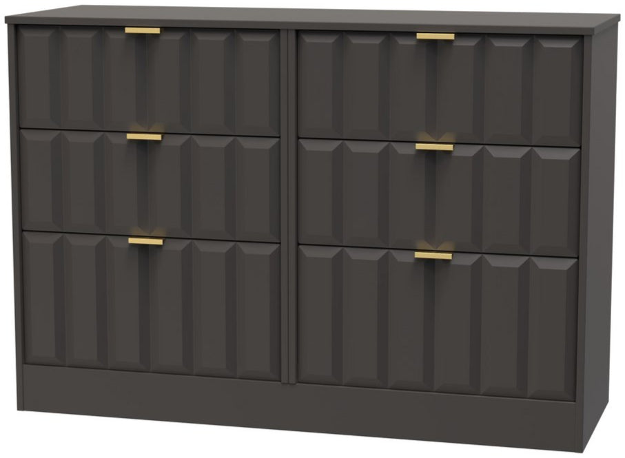 New York 6 Drawer Midi Chest with Gold Handles