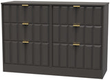 New York 6 Drawer Midi Chest with Gold Handles