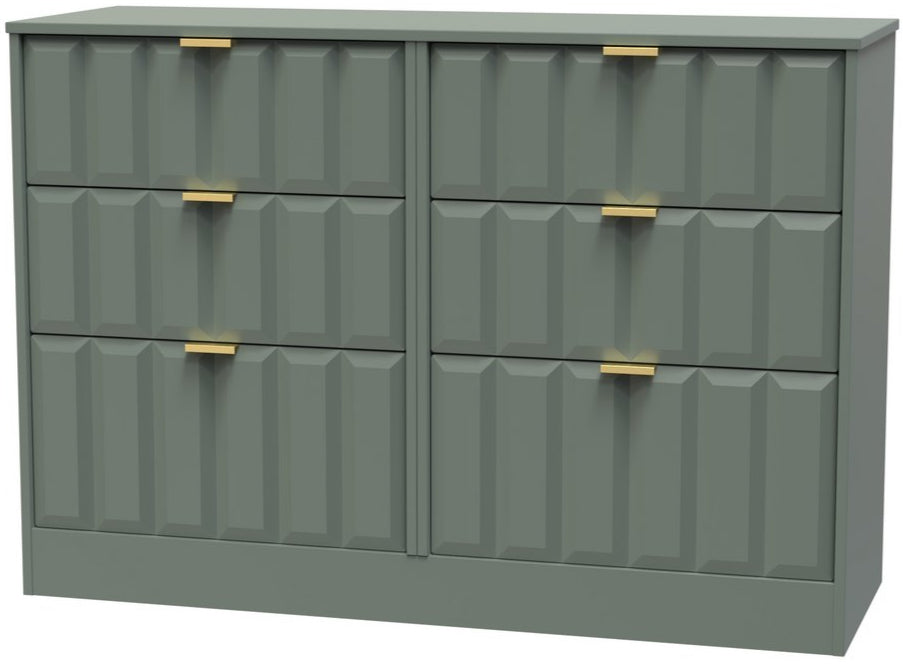 New York 6 Drawer Midi Chest with Gold Handles