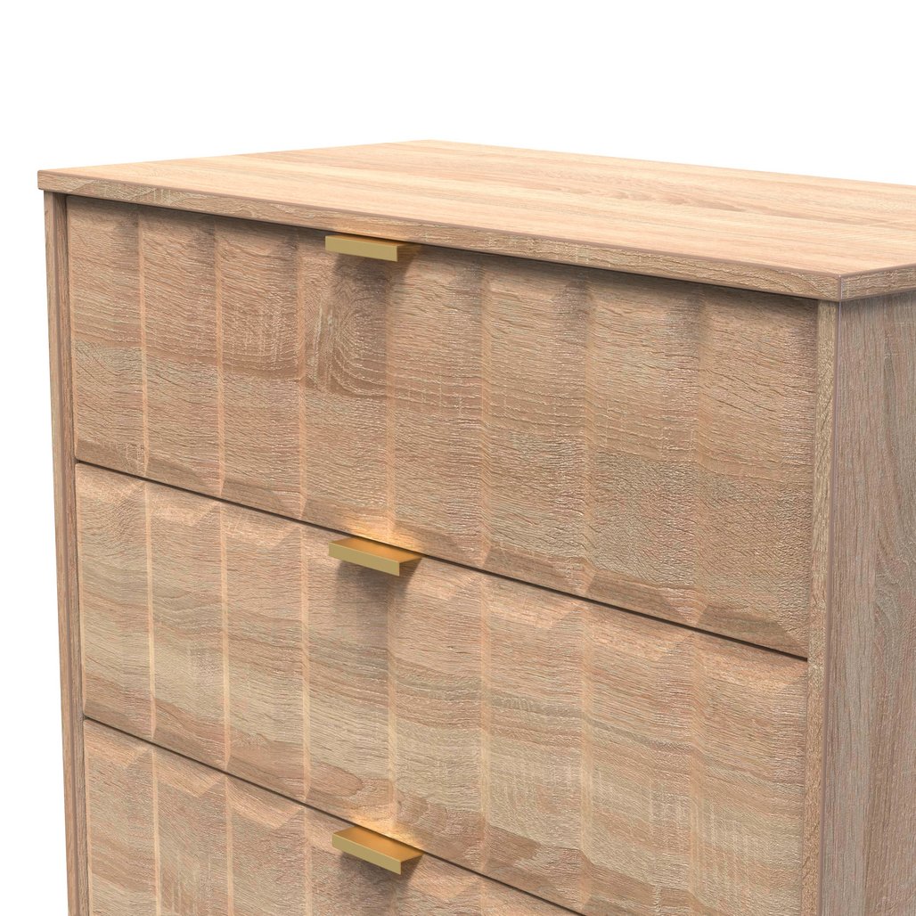 New York 3 Drawer Deep Chest with Gold Handles