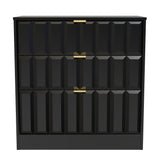 New York 3 Drawer Deep Chest with Gold Handles