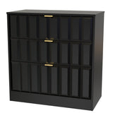New York 3 Drawer Deep Chest with Gold Handles