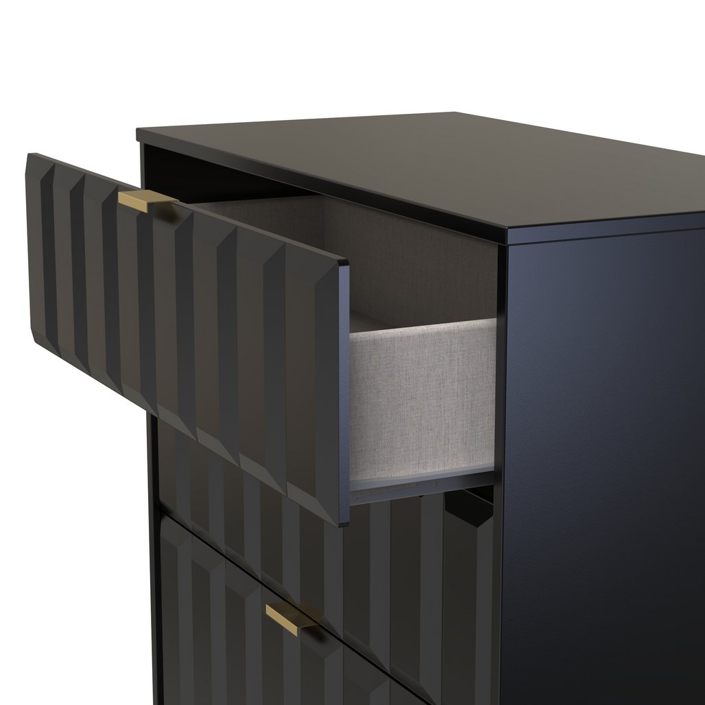 New York 3 Drawer Deep Chest with Gold Handles
