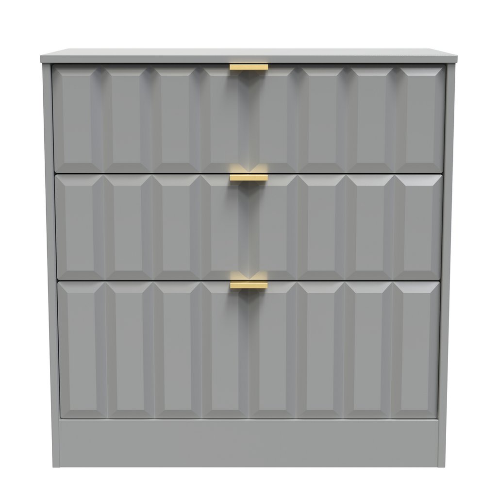 New York 3 Drawer Deep Chest with Gold Handles