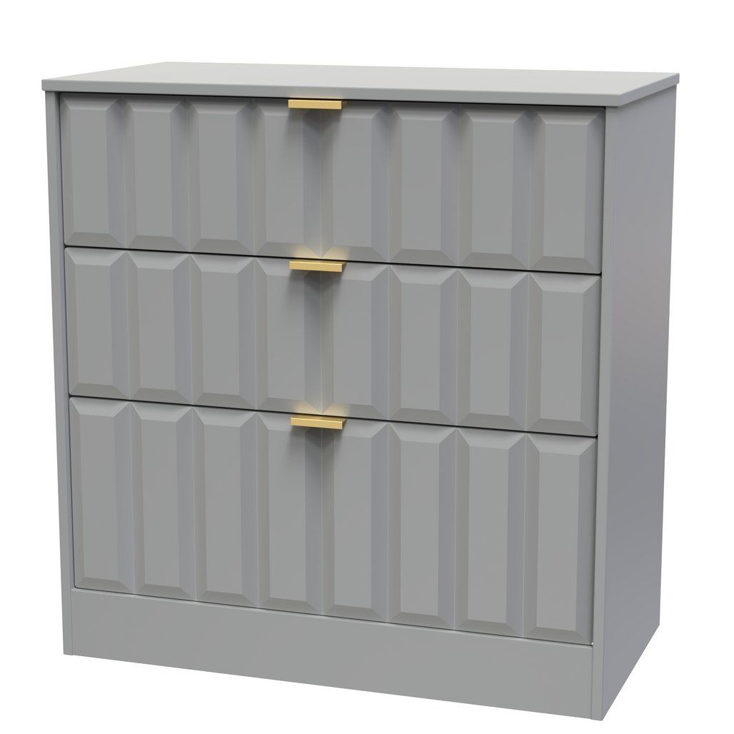 New York 3 Drawer Deep Chest with Gold Handles