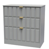 New York 3 Drawer Deep Chest with Gold Handles