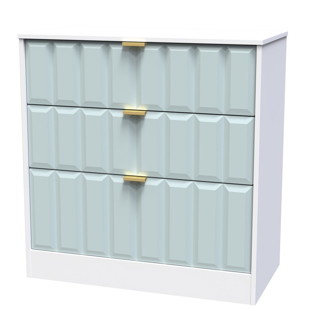 New York 3 Drawer Deep Chest with Gold Handles