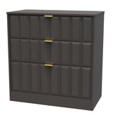 New York 3 Drawer Deep Chest with Gold Handles