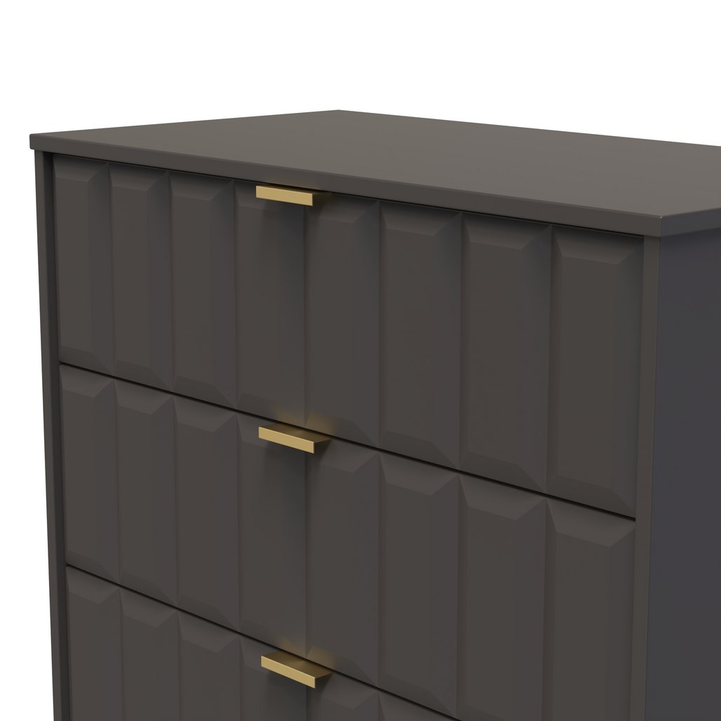 New York 3 Drawer Deep Chest with Gold Handles