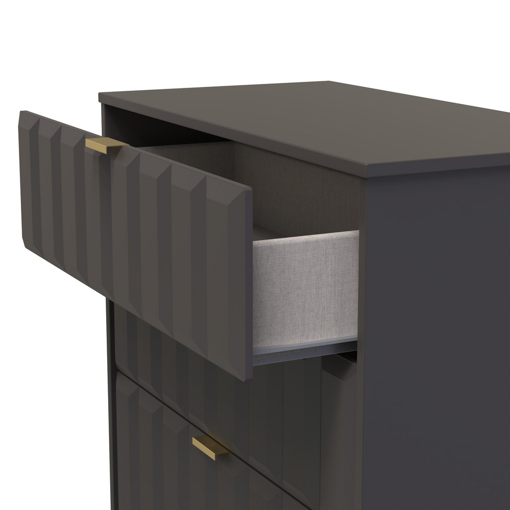 New York 3 Drawer Deep Chest with Gold Handles