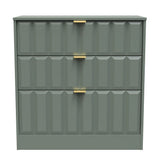 New York 3 Drawer Deep Chest with Gold Handles