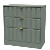 New York 3 Drawer Deep Chest with Gold Handles