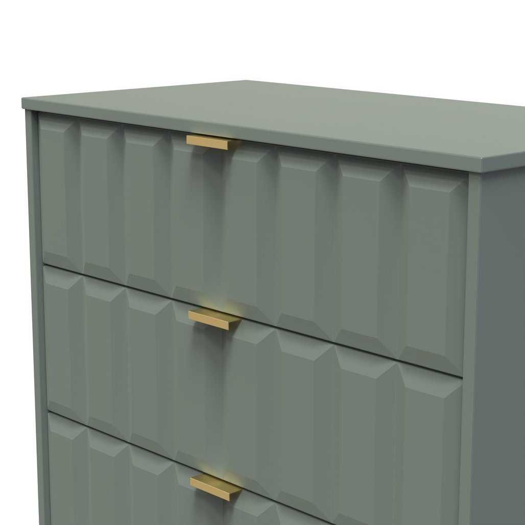 New York 3 Drawer Deep Chest with Gold Handles