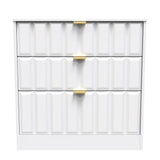 New York 3 Drawer Deep Chest with Gold Handles