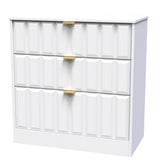 New York 3 Drawer Deep Chest with Gold Handles