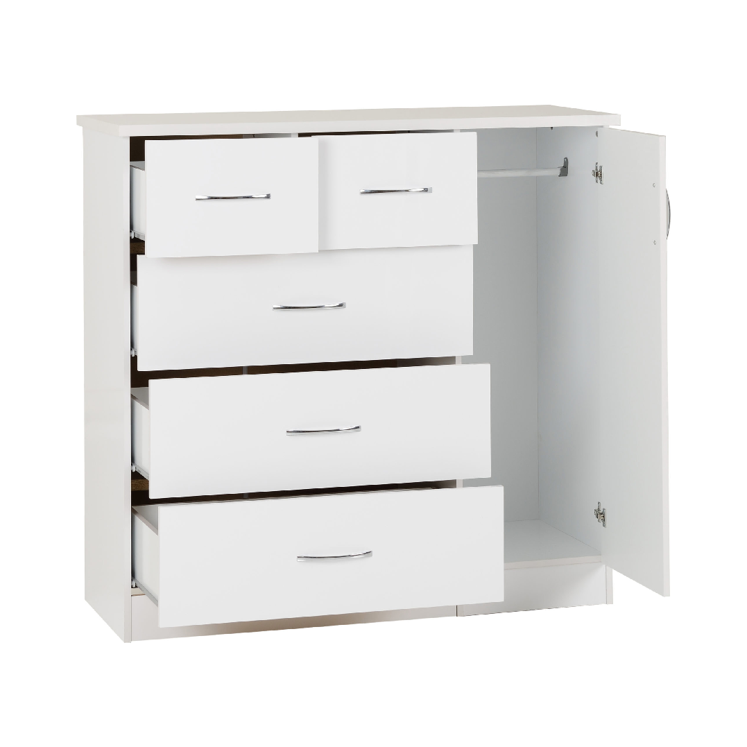 Nevada 5 Drawer Low Wardrobe