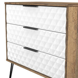 Harlequin 3 Drawer Chest with Black Hairpin Legs