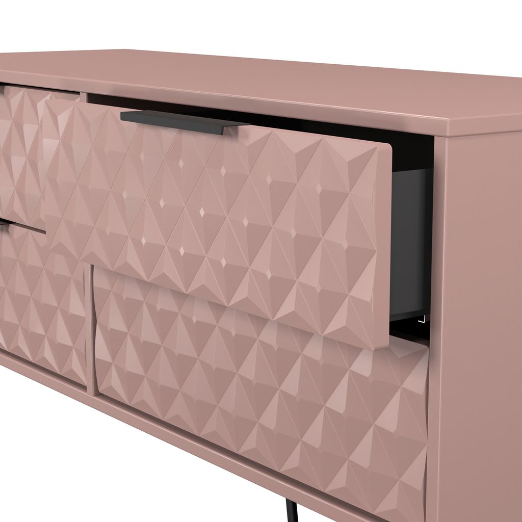 Harlequin 4 Drawer Bed Box with Black Hairpin Legs