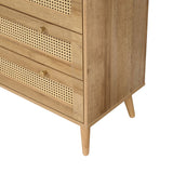 Manila Rattan 3 Piece Bedroom Set with 2 Door Wardrobe, Bedside Table & Chest of 3+2 Drawers