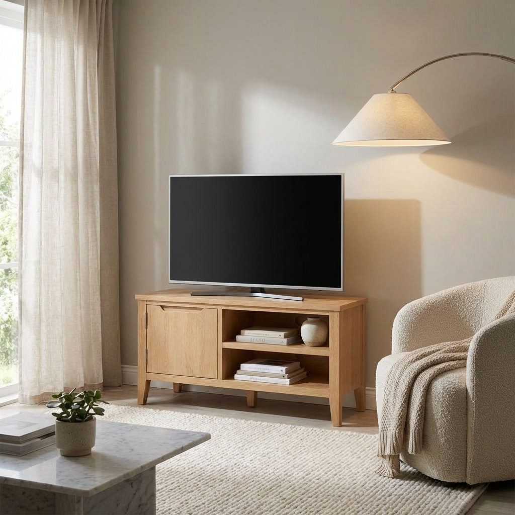 Hudson 1 Door Open Shelf Small TV Unit