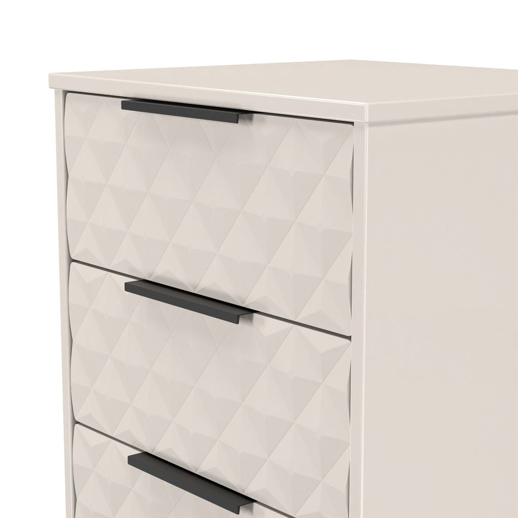 Harlequin 5 Drawer Bedside Table with Black Hairpin Legs