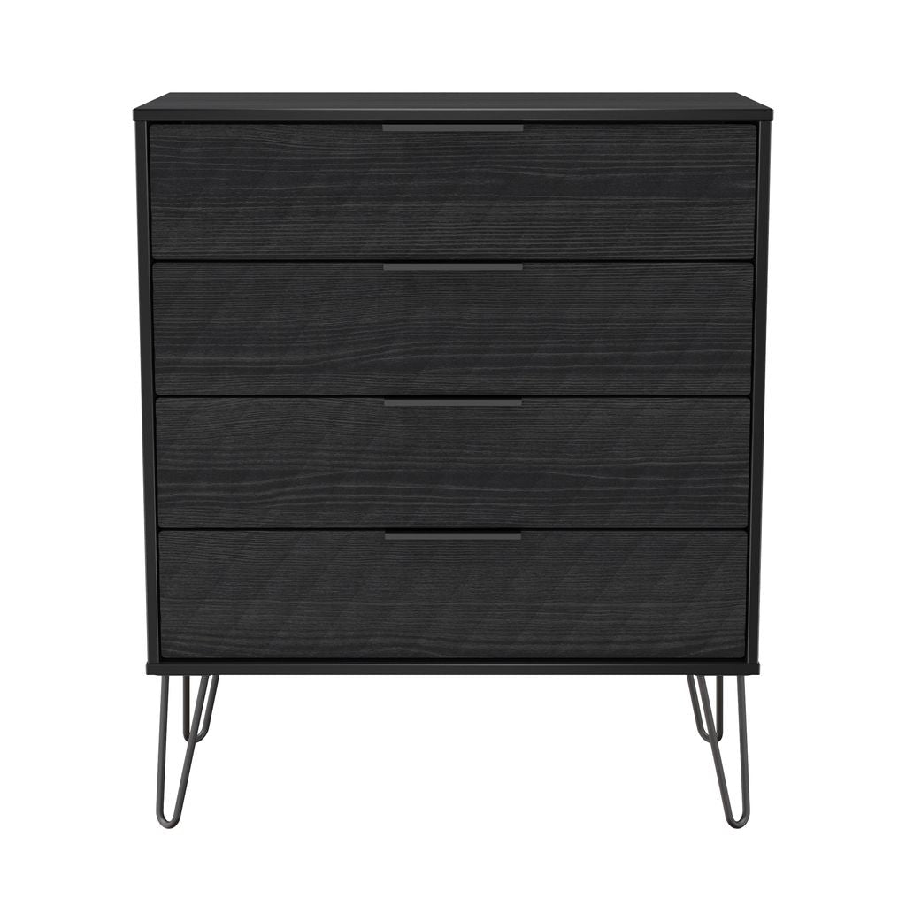 Harlequin 4 Drawer Chest with Black Hairpin Legs