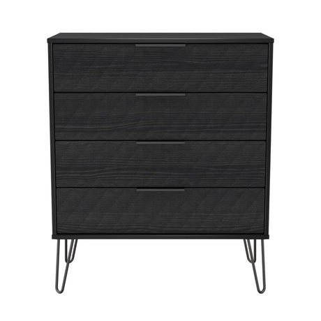 Harlequin 4 Drawer Chest with Black Hairpin Legs