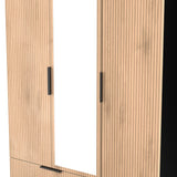 Java Tall Mirrored 2 Drawer 3 Door Triple Wardrobe