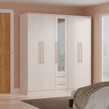 Haworth Tall 5 Door 2 Drawer Mirrored Wardrobe